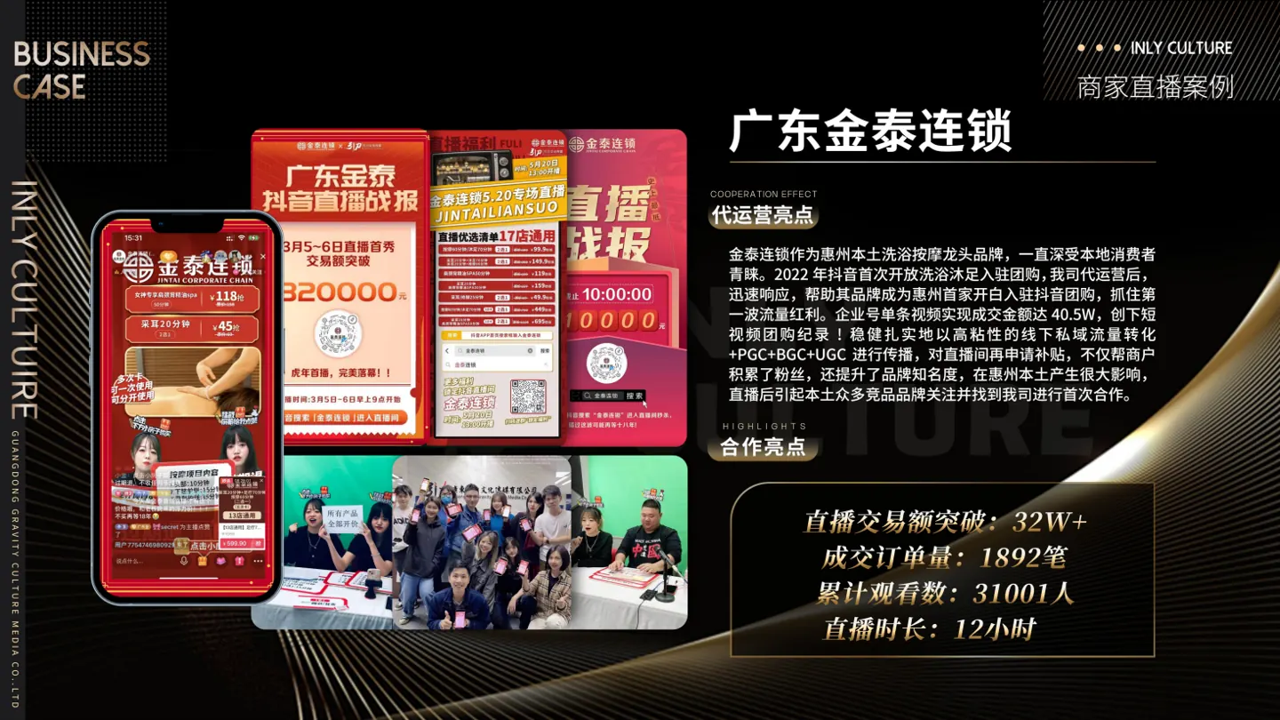 广东金泰连锁合作案例画面